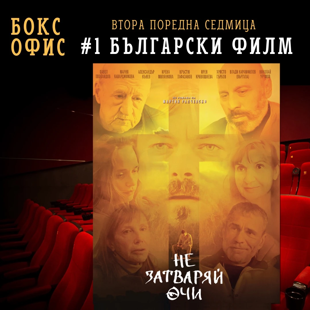 "Не затваряй очи" за поредна седмица стана най-гледаният български филм