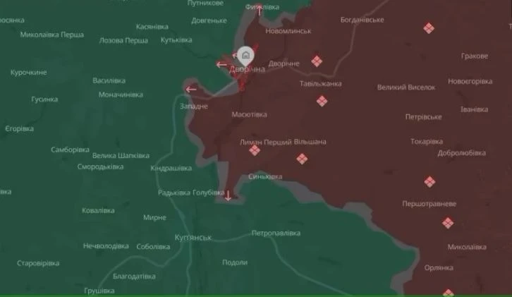 DeepState: Руснаците разширяват плацдарма до Купянск, укрепват се край Дворична