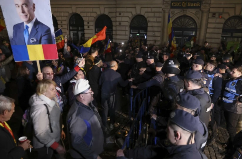 Масови протести и безредици в Румъния заради забраната на Джорджеску за изборите ВИДЕО