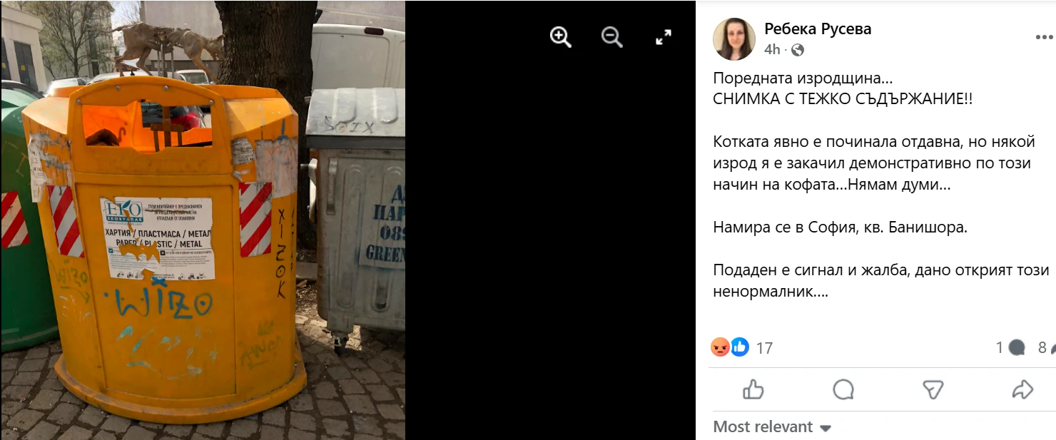 Ужас скова ж.к. "Банишора" в София! Закачиха труп на видно място СНИМКА 18+