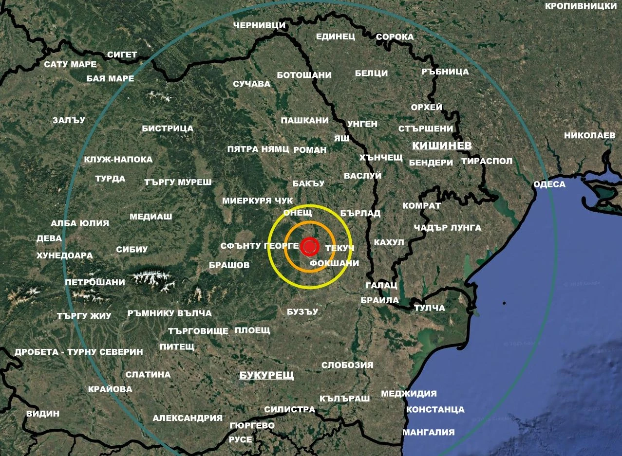 Силен трус на Балканите КАРТА