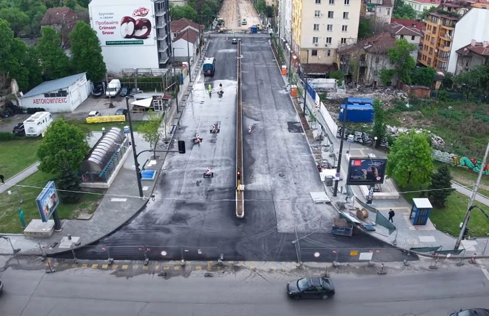 От птичи поглед: Дрон засне "Опълченска" в София, докъде стигна ремонтът
