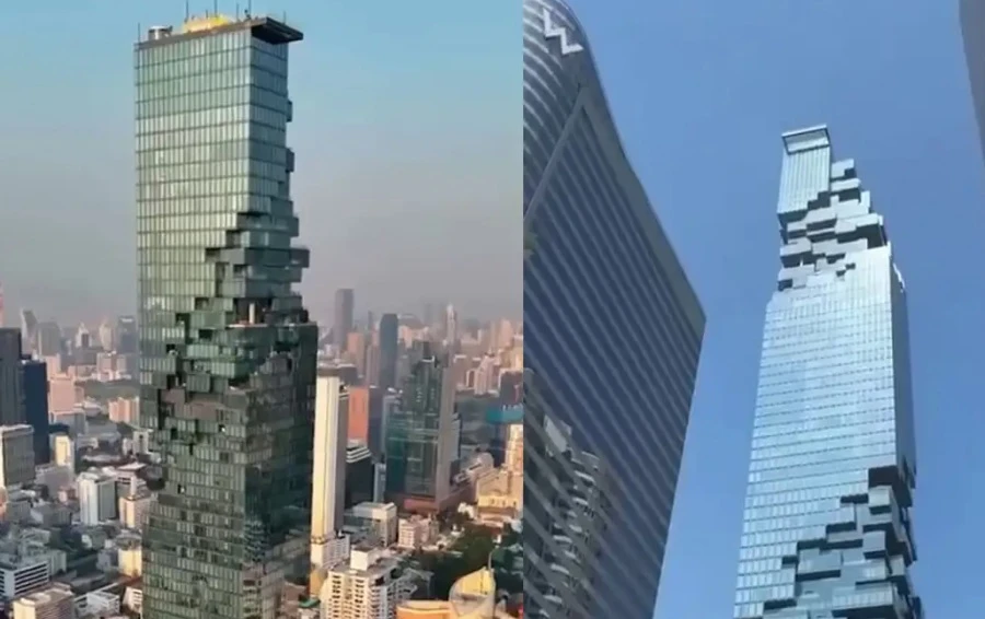 Дрон засне уникален пикселизиран небостъргач от птичи поглед ВИДЕО