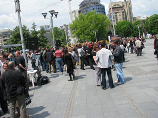 Протест на журналистите в Македония
