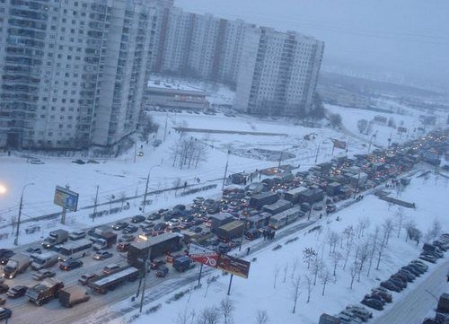 Москва в блокада заради снега